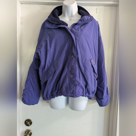 Vintage Patagonia Large Bomber Fleece Lined Jacket Made In USA Purple Zip Up M
